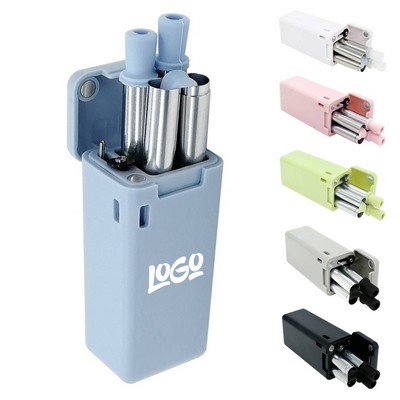 Foldable Stainless Steel Straw w/ Case