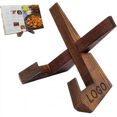 Rustic Wooden Cookbook Stand