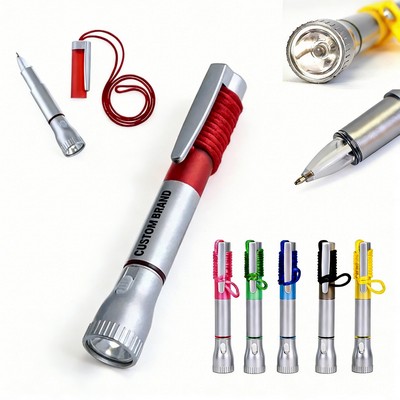 Portable Flashlight Pen with String