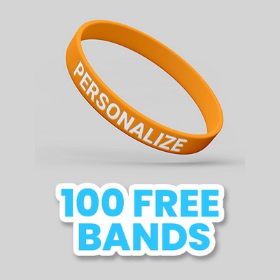 Colorfilled Silicone Wristband Bracelet - 1"