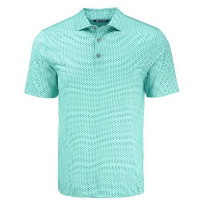 Cutter and Buck Pike Eco Shadow Check Print Recycled Polo
