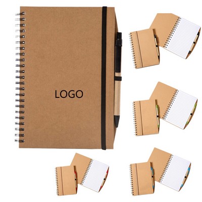 Eco Friendly Spiral Notebook With Ballpoint Pen