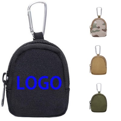 Versatile Nylon Mini Pouch With Carabiner Clip