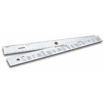 12" Ruler with Metric Conversions Table on Back