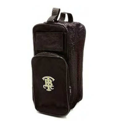 Deluxe Black Polyester Shoe Bag w/Mesh Sides