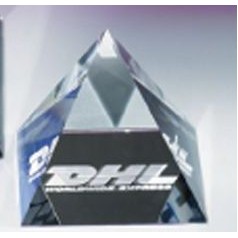 Crystal Pyramid Paperweight (3 1/8")
