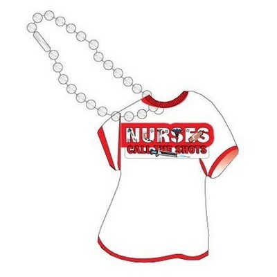 Nursing Slogan Promotional T Shirt Key Chain w/ Black Back (4 Square Inch)