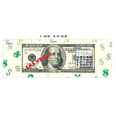 Las Vegas Bingo $100 Bill Panoramic Metal Photo Magnet (1 5/8"x4 5/8")