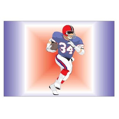 Football Player Rectangle Badge w/ Bar Pin (2"x3")