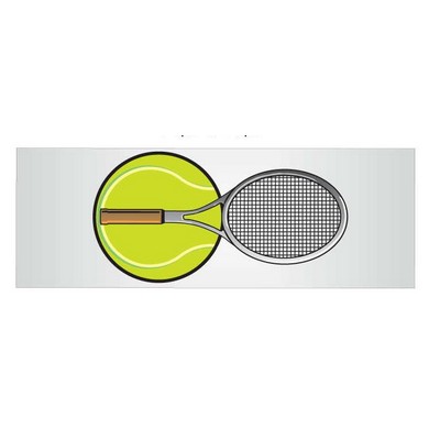 Tennis Ball & Racket Panoramic Badge w/ Bar Pin (1 5/8"x4 5/8")
