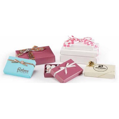 White Gloss 2 Pieces Folding 1 LB Candy Box (9 5/8"x 6"x 1 1/4")