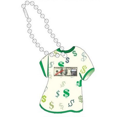Las Vegas Bingo $100 Bill T-Shirt Key Chain w/ Black Back (4 Square Inch)
