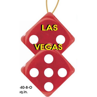 Las Vegas Dice Promotional Ornament w/ Black Back (8 Square Inch)