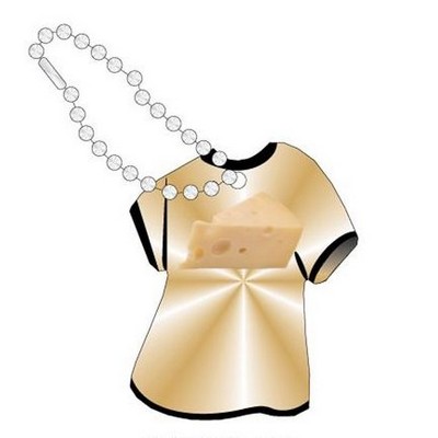 Cheese Promotional Line T Shirt Key Chain w/ Black Back (4 Square Inch)