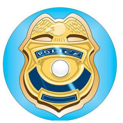 Police Badge Round Metal Photo Magnet (2 1/2")