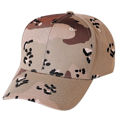 Low Crown Constructed 6 Panel Camo Twill Cap