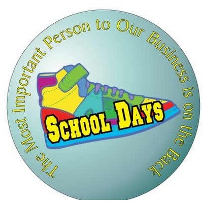 School Days Shoe Photo Hand Mirror (2½" Diameter)