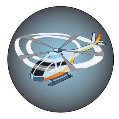 Helicopter Round Metal Photo Magnet (2 1/2")