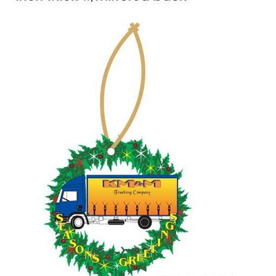Commercial Truck Executive Wreath Ornament w/ Mirrored Back (8 Square Inch)