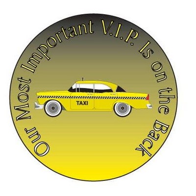 Taxicab Round Hand Mirror (2½" Diameter)