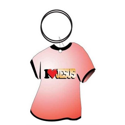 I Love Jesus Executive T Shirt Keychain w/Mirrored Back (4 Square Inch)