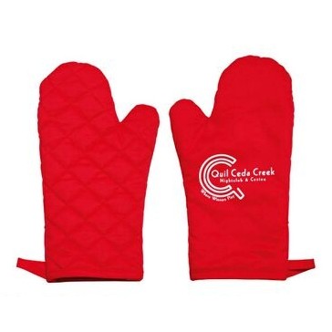 Poly Cotton Twill Oven Mitt w/ Diamond Quilted Side