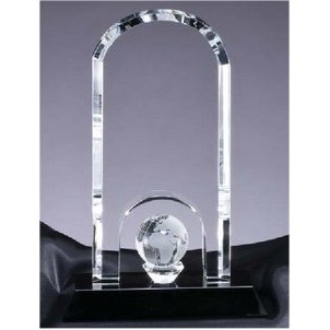 Arch Globe Crystal Plaque