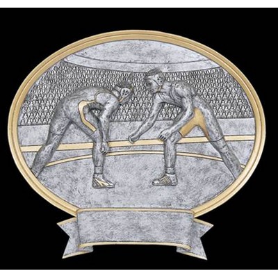 Wrestling, Oval Legend Plates - 8"