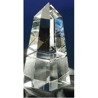 Grooved Obelisk Optic Crystal Award (2½"x 6")