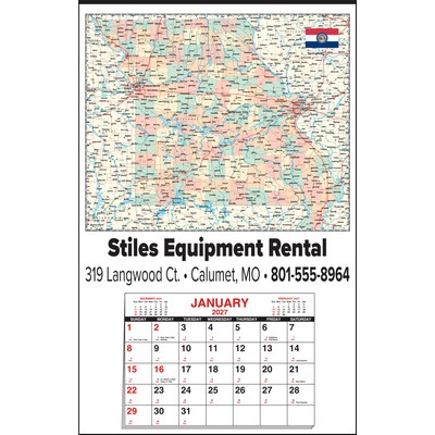 Large Missouri State Map Full Apron Calendar