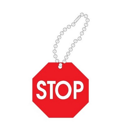 Stop Sign Promotional Key Chain w/ Black Back (10 Square Inch)