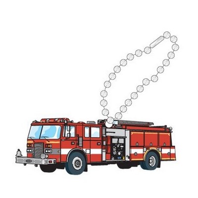 Fire Truck Promotional Line Key Chain w/ Black Back (10 Square Inch)