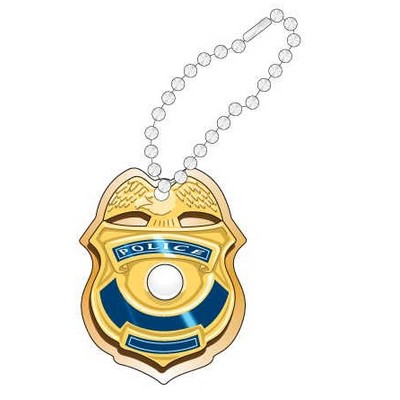 Police Badge Promotional Key Chain w/ Black Back (10 Square Inch)