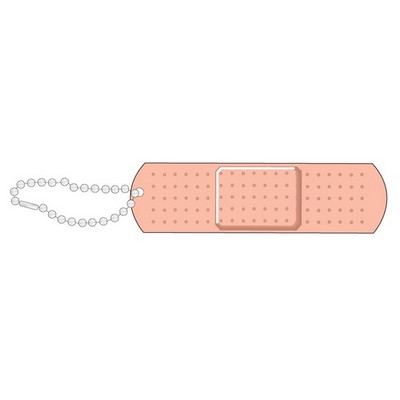 Adhesive Bandage Promotional Key Chain w/ Black Back (10 Square Inch)