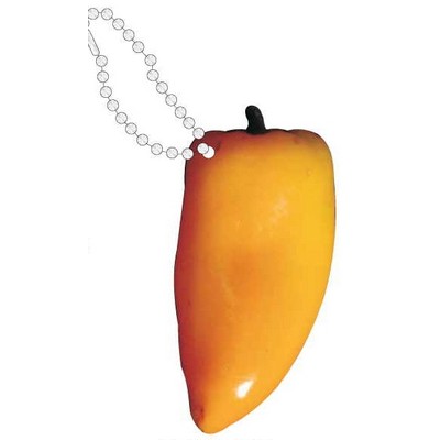 Yellow Chili Pepper Promotional Key Chain w/ Black Back (10 Square Inch)