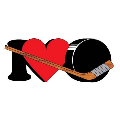 I Love Hockey Maxi Magnet (2 Square Inch)