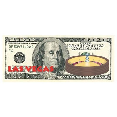 Vegas Roulette Table On $100 Bill Magnet w/ Strip Magnet (10 Square Inch)