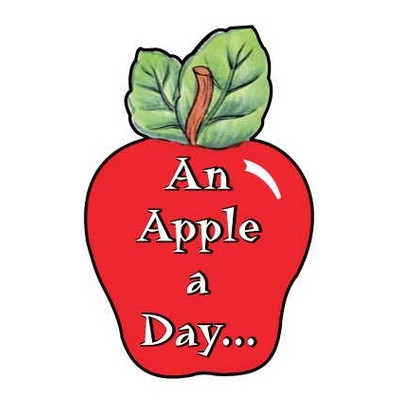 Apple w/ Slogan Promotional Magnet w/ Strip Magnet (10 Square Inch)