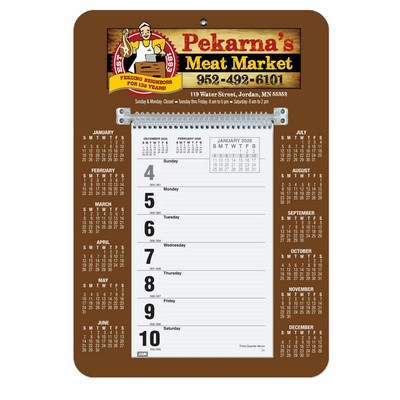 Weekly Wall Calendar w/Sunday Start (9"x 12 ¼")