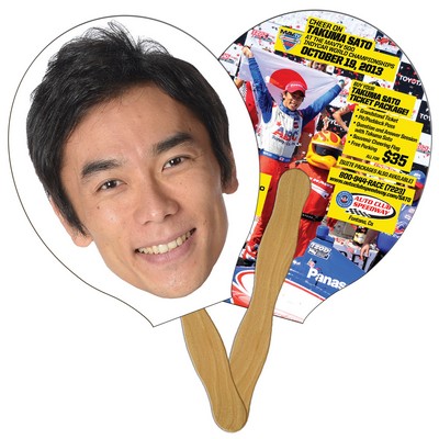 Racket/Guitar Hand Fan Full Color (2 Sides)