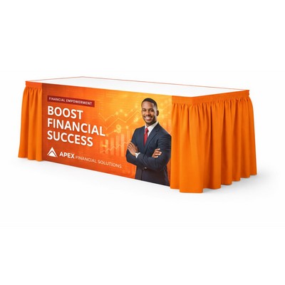 17' Shirred Table Skirt - Front Panel Print