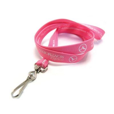 Breast Cancer Awareness Silkscreened Tubular Lanyard w/ Rush Service