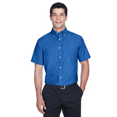 Harriton Men's Short-Sleeve Oxford Shirt w/Stain-Release