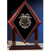 13.5" Cherry Wood Diamond Super Achievement Award w/Wood Stand