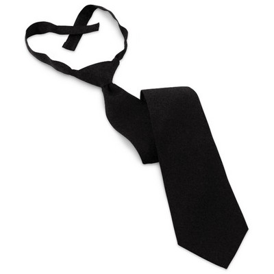 Black Hook & Loop Poplin Tie - 18"