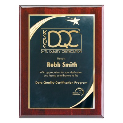 Plaque - 8"x10" Piano Wood Finish Wall Plaque with Black Star Achievement Plate (6"x8")