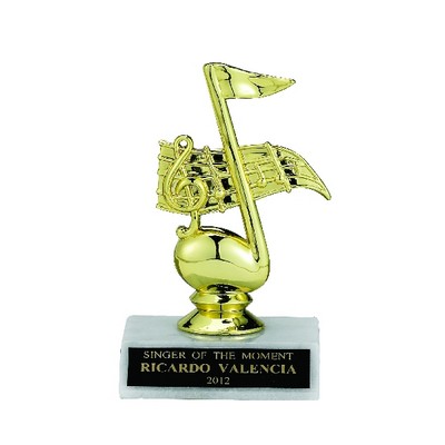 5" Music Note Trophy w/White Plastic Base