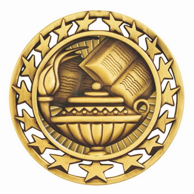 Star Border Lamp Of Knowledge Medal