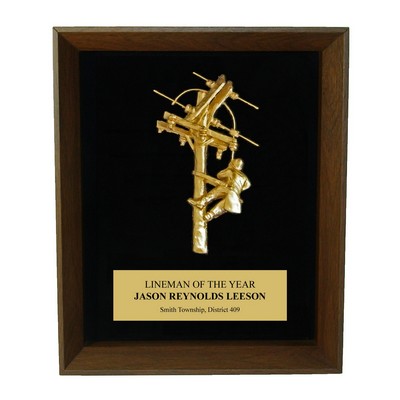 9"x12" LineMan Shadow Frame Award
