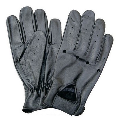 Leather Driving Gloves w/Velcro Closure & Vent Holes